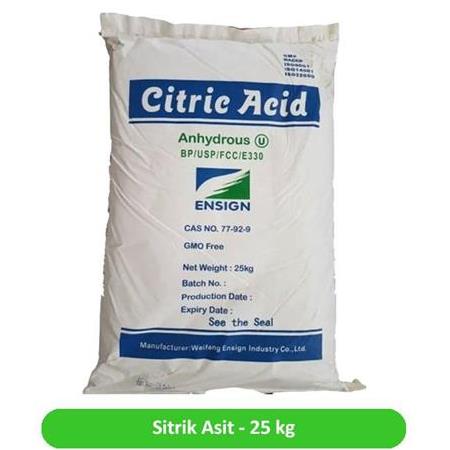 Sitrik Asit Monohidrat 25 kg (Ücretsiz Kargo Fiyatı)
